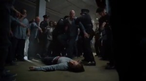 Prisoners- Fight during movie night, Jim is stabbed