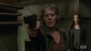 The Same Boat- Carol points her gun at Paula