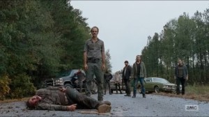 Last Day on Earth- Steven Ogg and Saviors wait on the road