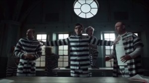 Azrael- Nygma breaks up a fight between Aaron Helzinger and Rudy, played by Tommy Buck