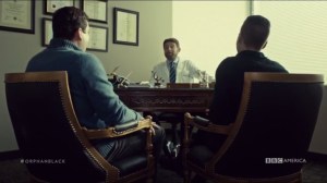 From Instinct to Rational Control- Dr. Bosch, played by Dmitry Chepovetsky, talks with Donnie and Felix