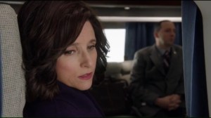 Inauguration- Selina looks down at Washington