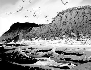 the-walking-dead-165-roamers-go-over-a-cliff