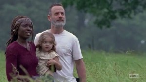 A New Beginning- Michonne, Judith, and Rick watch the birds