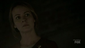 outMatched- Caitlin about to inject Graph- The Gifted, Fox, X-Men