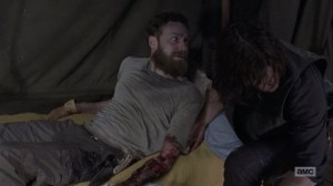 The Bridge- Daryl helps Aaron after getting his arm smashed- AMC, The Walking Dead