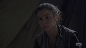 The Bridge- Enid decides that she has to cut off Aaron's arm- AMC, The Walking Dead
