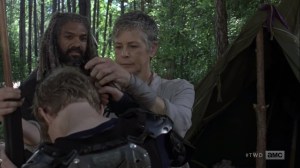The Bridge- Ezekiel and Carol get Henry ready for the day- AMC, The Walking Dead