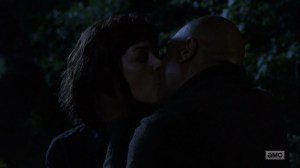 The Bridge- Jadis and Gabriel kiss- AMC, The Walking Dead