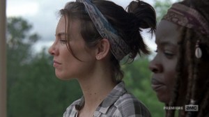 The Bridge- Maggie and Michonne discuss common laws- AMC, The Walking Dead
