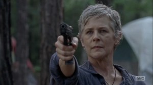 The Obliged- Carol aims her gun at Jed- AMC, The Walking Dead