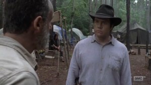 The Obliged- Eugene updates Rick on the bridge- AMC, The Walking Dead