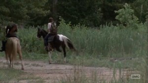 The Obliged- Maggie and Dianne pass by some decapitated walkers- AMC, The Walking Dead