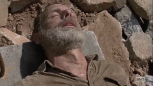The Obliged- Rick impaled by rebar- AMC, The Walking Dead