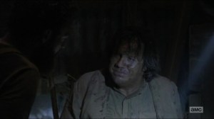 Evolution- Eugene tells Aaron, Jesus, and Daryl that he and Rosita heard the walkers talking- The Walking Dead, AMC