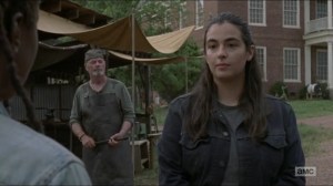 Evolution- Tara tells Michonne that Jesus is out looking for Eugene- The Walking Dead, AMC