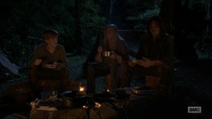 Stradivarius- Daryl, Henry, and Carol eat- The Walking Dead, AMC