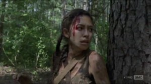 Stradivarius- Rosita running through the woods- The Walking Dead, AMC