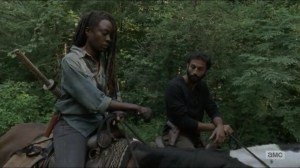 Stradivarius- Siddiq tells Michonne that Maggie is with Georgia- The Walking Dead, AMC