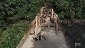 What Comes After- Walkers make it across the bridge and head towards Rick- The Walking Dead, AMC