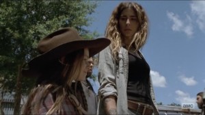 Who Are You Now- Judith brings Magna, played by Nadia Hilker, and company into Alexandria Safe Zone- The Walking Dead, AMC