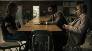 The Great War and Modern Memory- Freddy Burns, played by Rhys Wakefield, talks to Wayne and Roland about the Purcell kids- HBO, True Detective