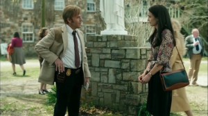 The Hour and the Day- Roland chats with Lori, played by Jodi Balfour- HBO, True Detective