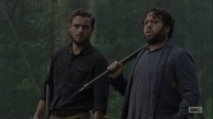 Adaptation- Luke and Alden find a walker staring right at them- AMC, The Walking Dead