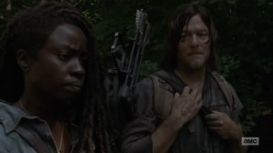 Adaptation- Michonne tells Daryl about the newcomers- AMC, The Walking Dead