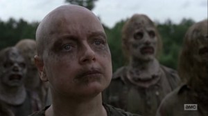 Omega- Alpha, played by Samantha Morton, introduces herself to the survivors and demands her daughter- AMC, The Walking Dead