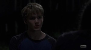 Omega- Henry eats a worm that Lydia offered him- AMC, The Walking Dead