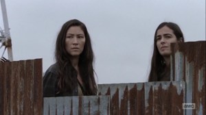 Omega- Yumiko and Tara see Connie and Kelly returning to the Hilltop- AMC, The Walking Dead