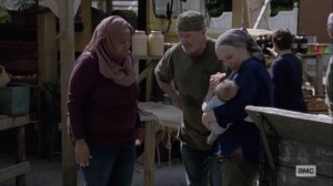 Chokepoint- Earl and Tammy show the baby to Nabila- AMC, The Walking Dead