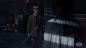 Chokepoint- Henry makes a spear for Lydia- AMC, The Walking Dead