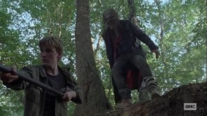 Guardians- Beta, played by Ryan Hurst, about to attack Henry- AMC, The Walking Dead