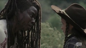 Scars- Michonne saves Judith- AMC, The Walking Dead