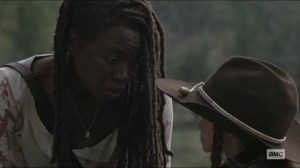 Scars- Michonne tells Judith that it's not that simple- AMC, The Walking Dead