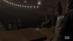 The Calm Before- Michonne speaks with community leaders about protecting Lydia- AMC, The Walking Dead