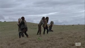 The Calm Before- Survivors react to seeing Alpha's border- AMC, The Walking Dead