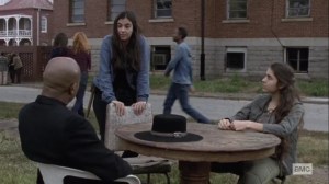 The Calm Before- Tara speaks with Rachel and Gabriel about training their fighters- AMC, The Walking Dead