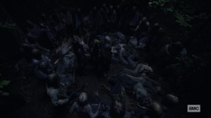 The Calm Before- Whisperers surround Michonne, Carol, Daryl, and Yumiko- AMC, The Walking Dead