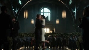 The Trial of Jim Gordon- Leslie and Jim kiss after being made husband and wife- Fox, Gotham