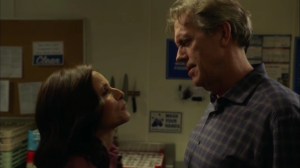 Discovery Weekend- Selina and Tom about to kiss- Veep, HBO