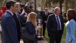 Iowa- Selina learns of a mass shooting in Phoenix- HBO, Veep