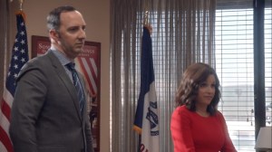 Iowa- Selina tells the team that she's hiring Keith Quinn- Veep, HBO