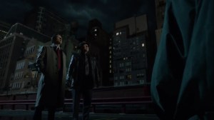 The Beginning- Jim and Harvey next to the old searchlight- Gotham, Fox