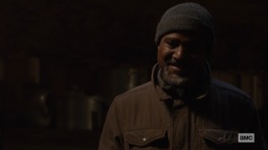 The Storm- Gabriel smiles at Negan's joke- AMC, The Walking Dead