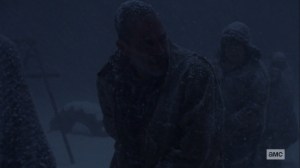 The Storm- Negan about to rush after Judith- AMC, The Walking Dead