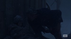 The Storm- Negan saves Judith- AMC, The Walking Dead