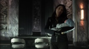 They Did What- Nyssa holds Barbara's baby- Gotham, Fox